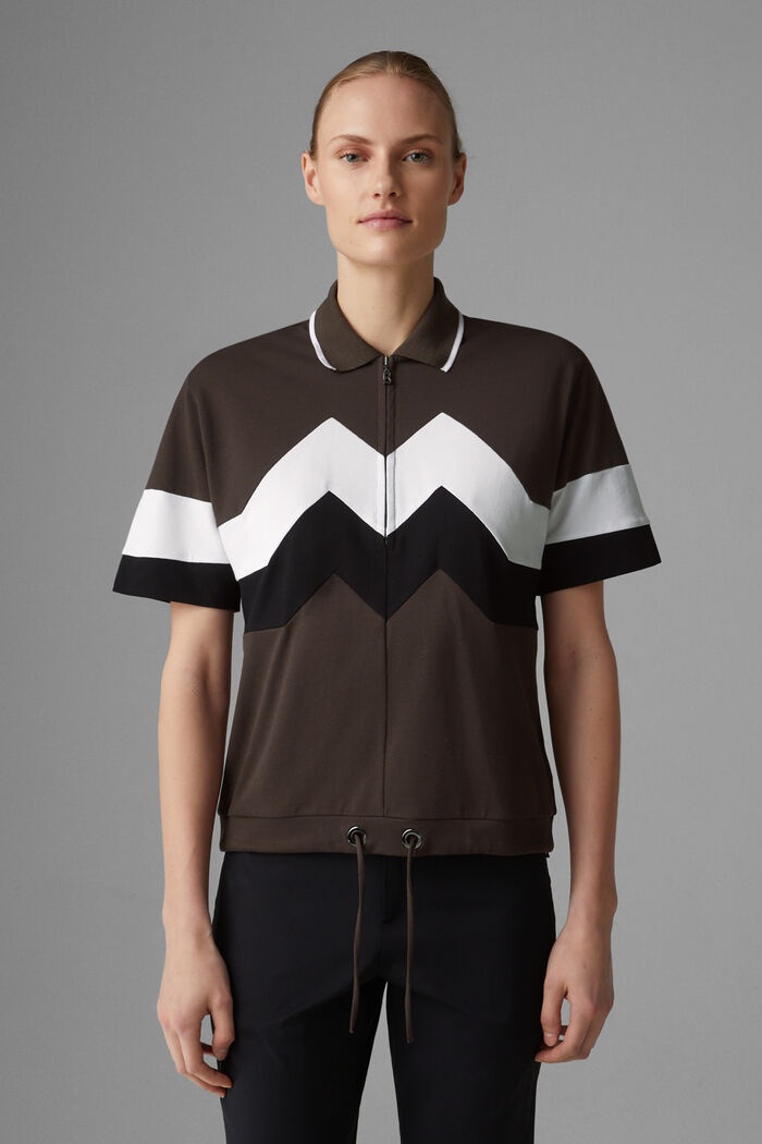 Anabel Polo shirt in Brown/Black/White - 2
