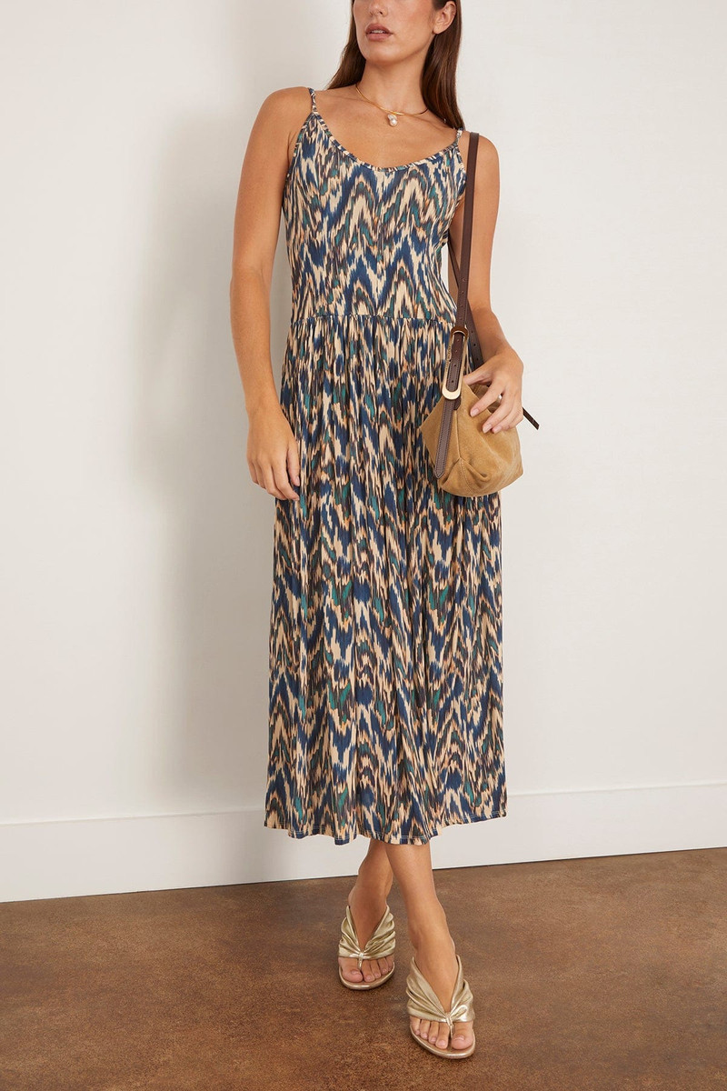 ULLA JOHNSON Idalia Fitted Midi Dress in Riverslate outlook
