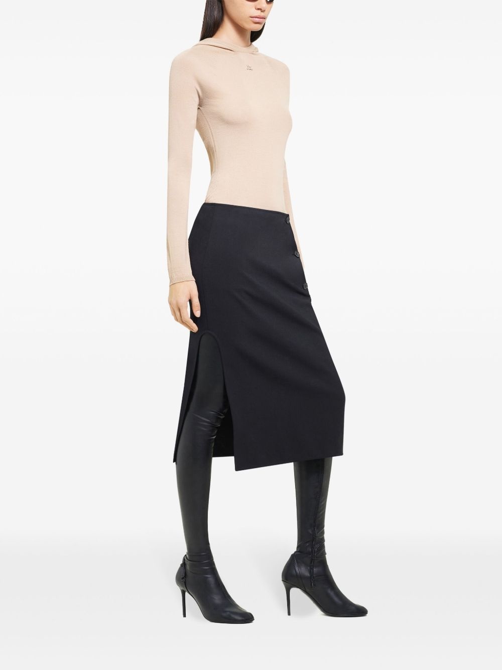 hooded knitted top - 3