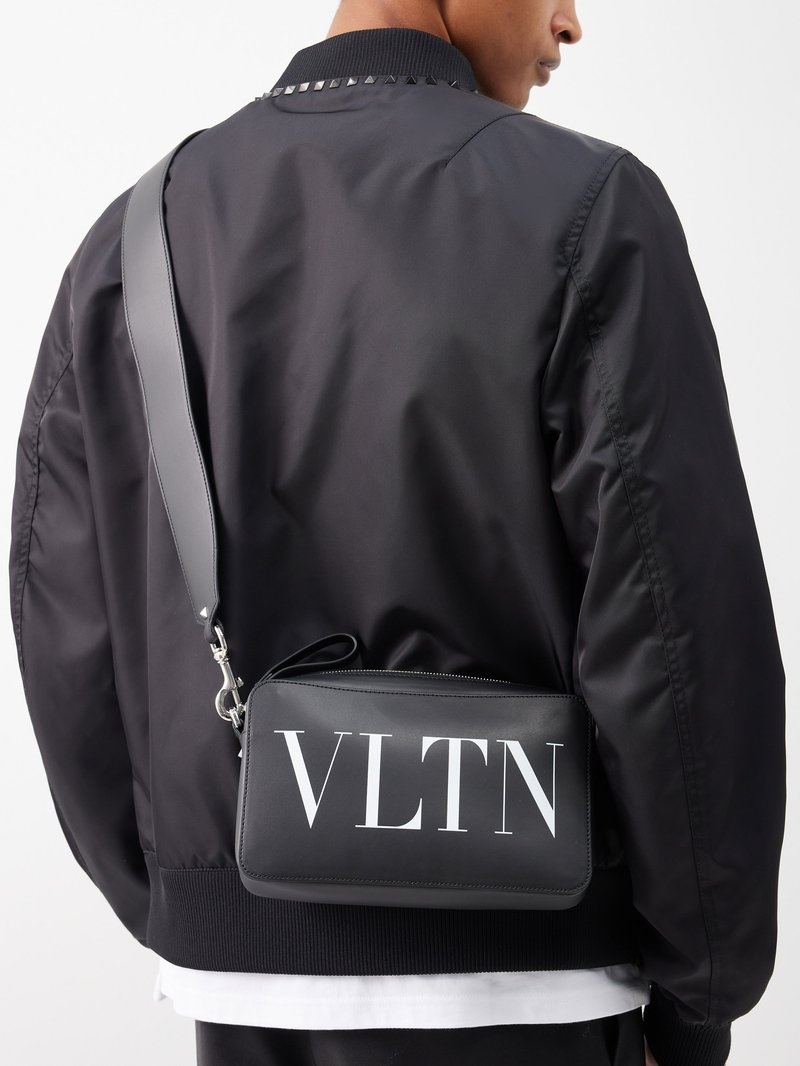 VLTN-logo leather cross-body bag - 2