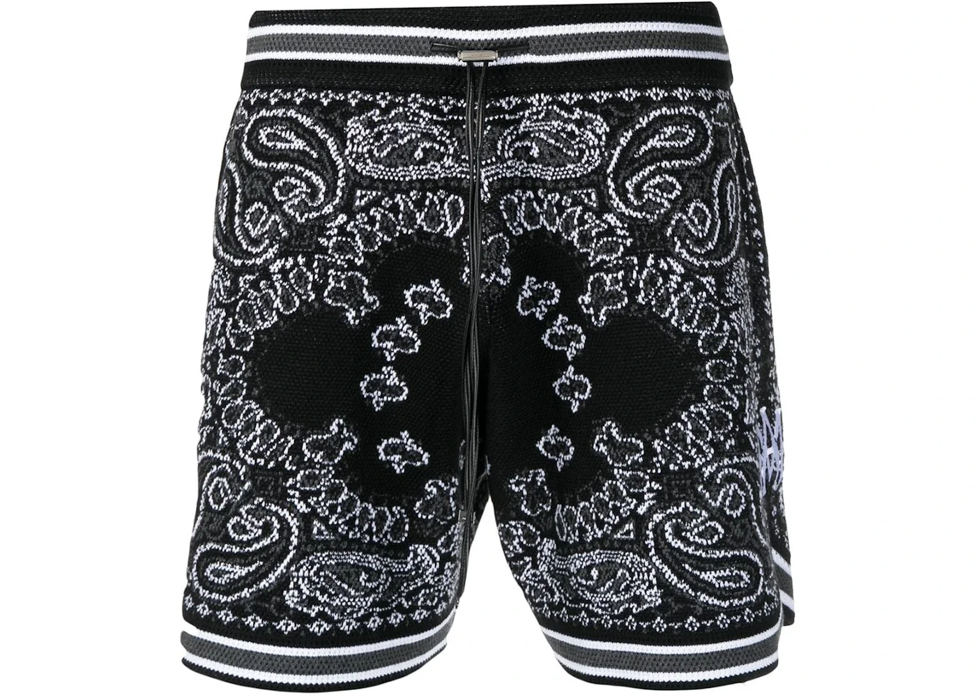 AMIRI Bandana Crochet Basketball Shorts Black - 1