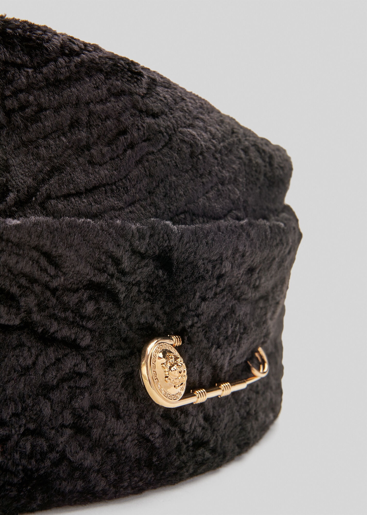 Safety Pin Faux Fur Hat - 4