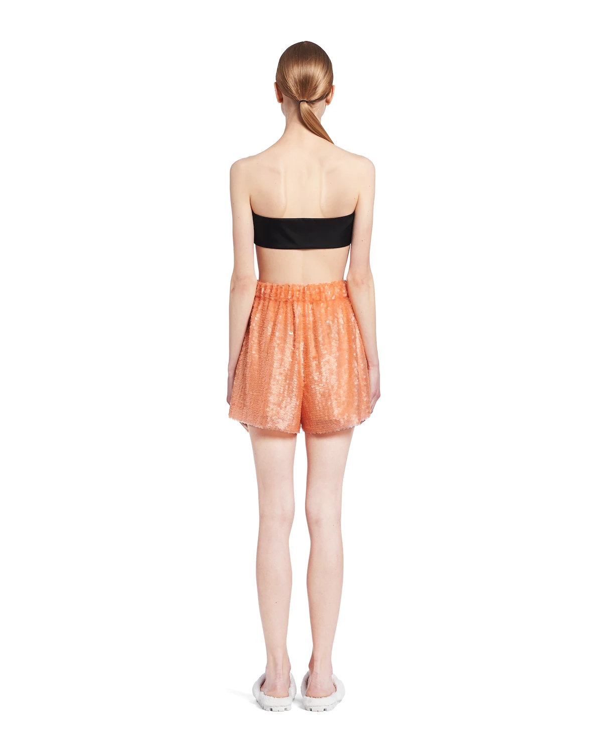 Sequin-embroidered chiffon shorts - 4