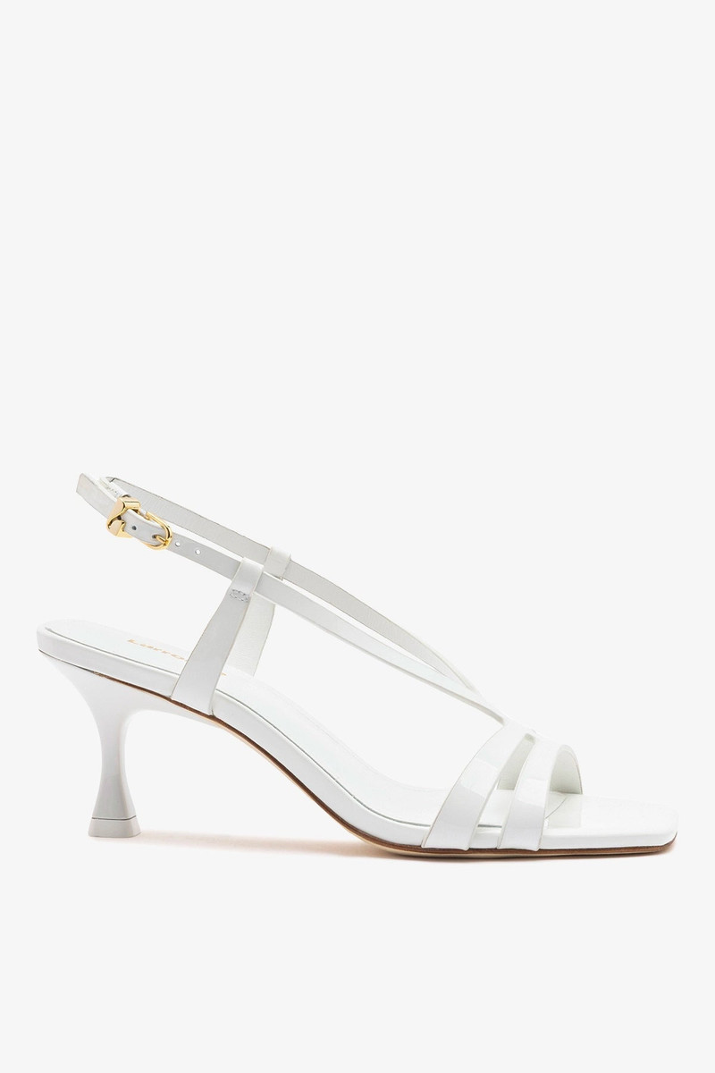 Daphne Sandal White Patent Leather 1