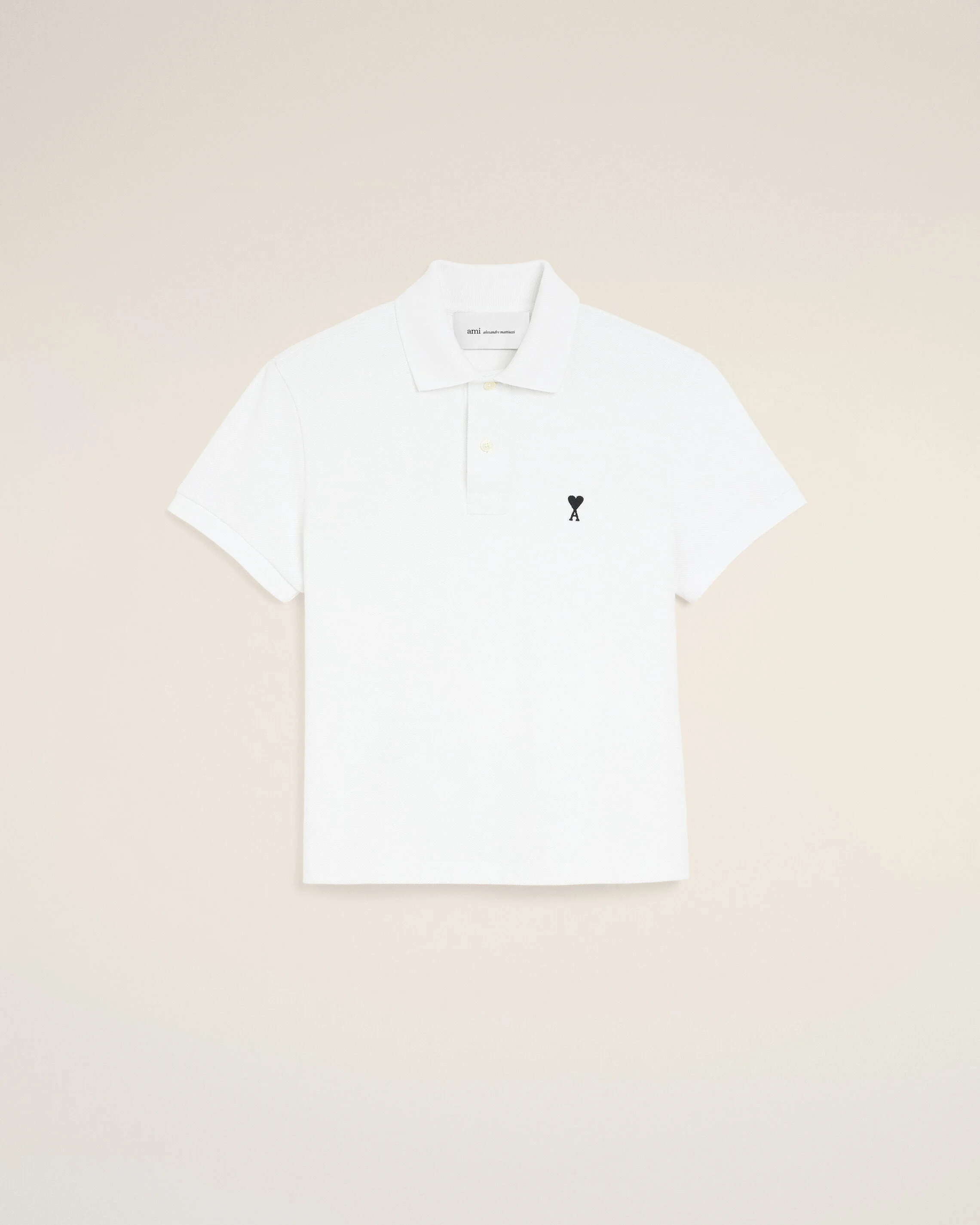 WHITE COTTON POLO WITH AMI DE COEUR - 1