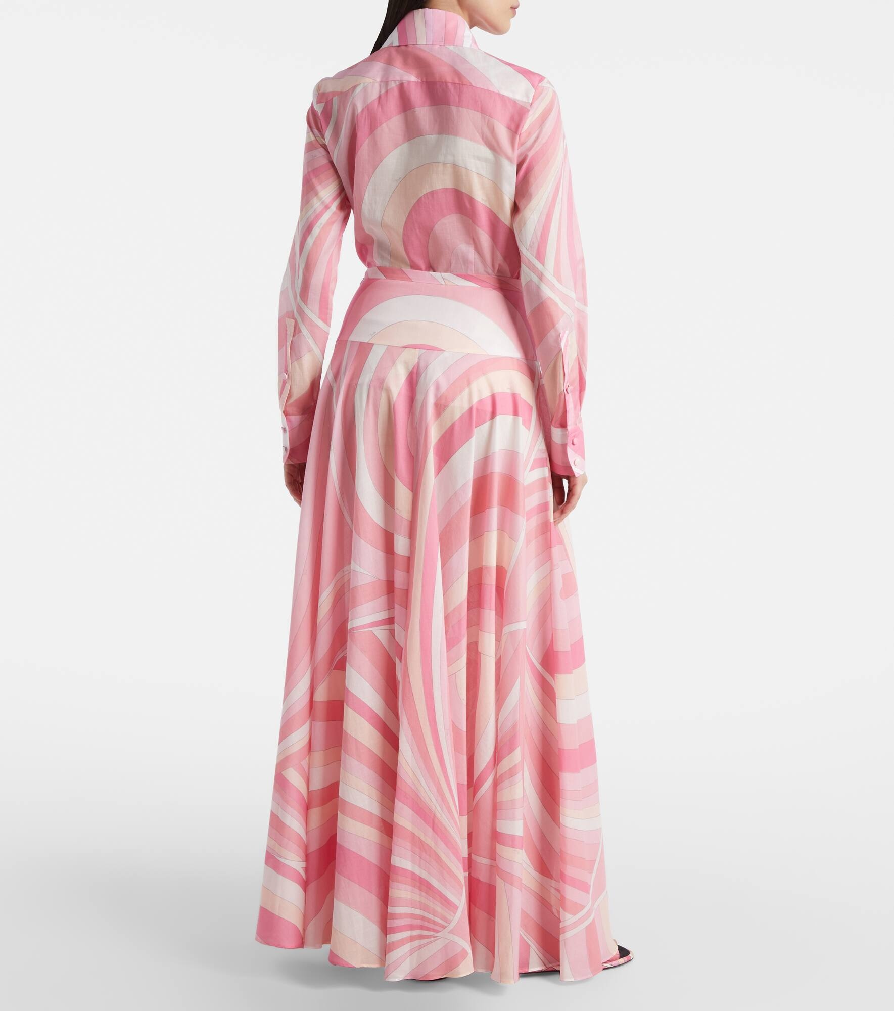 Iride high-rise cotton maxi skirt - 3