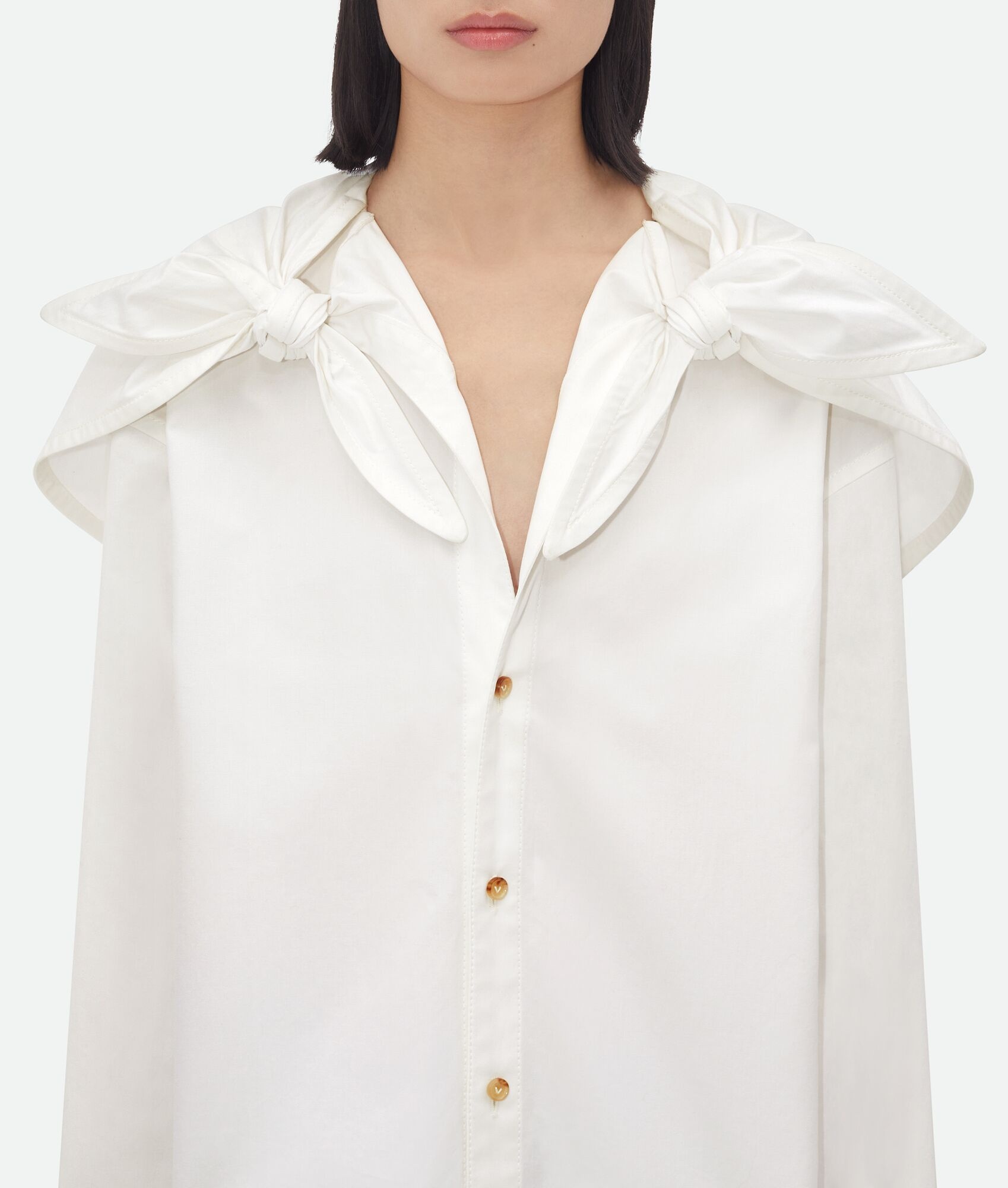 Compact Cotton Shirt With Knots - 4