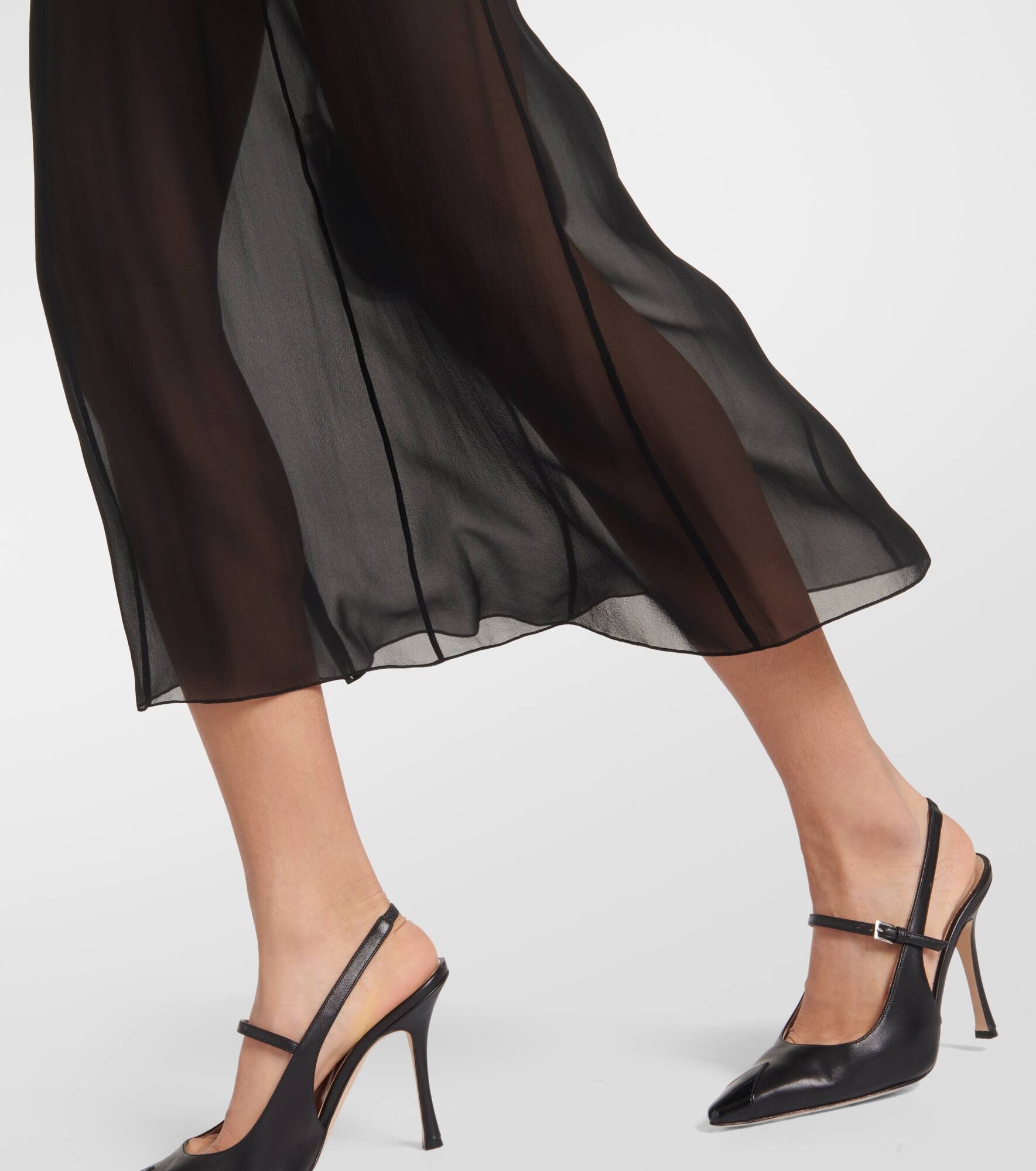 Silk georgette midi dress - 6