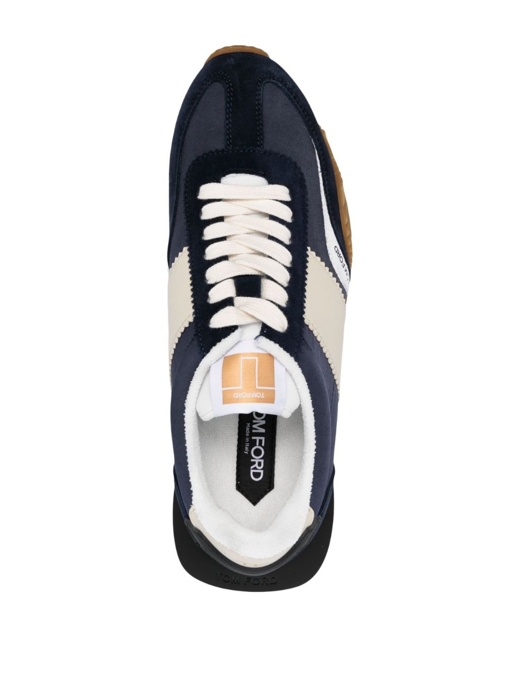 James panelled leather sneakers - 4