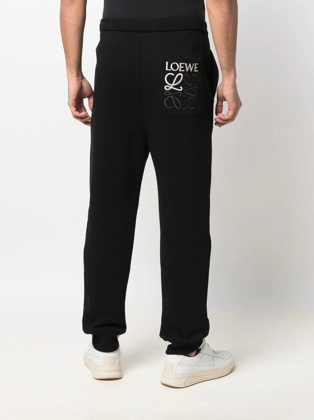 Anagram-embroidered cotton track trousers - 4