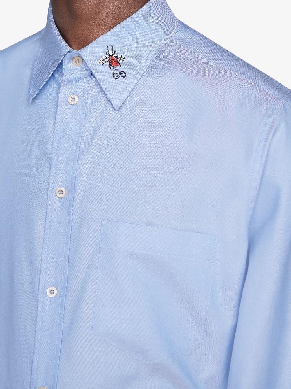 Oxford shirt with embroidered collar - 5