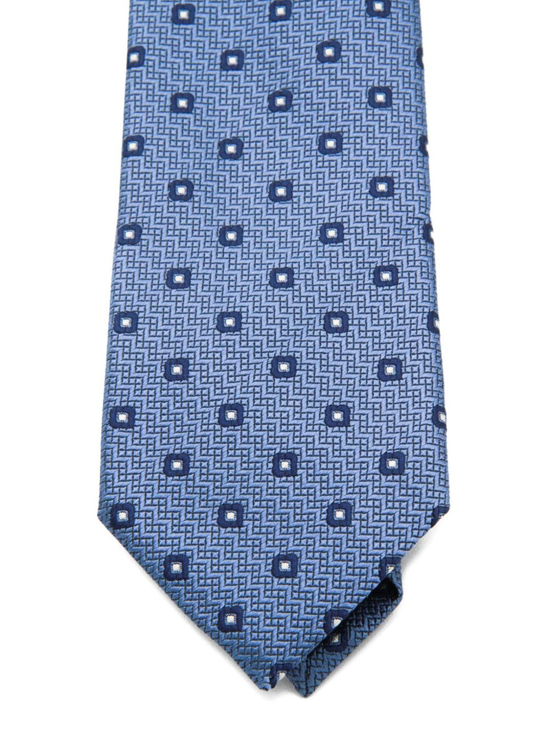 ZEGNA geometric-pattern tie outlook