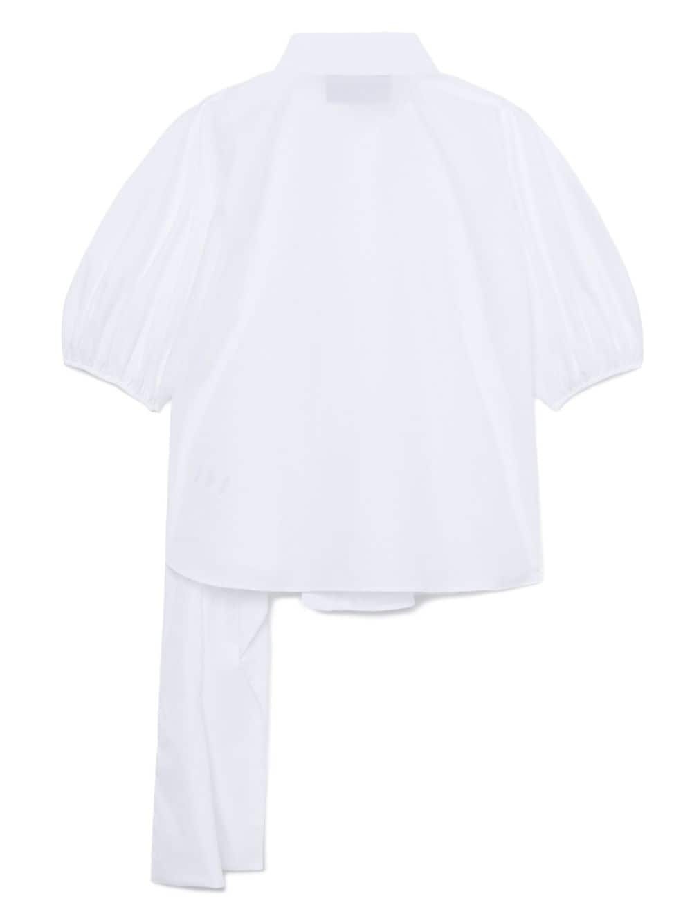 beaded puff-sleeve sash blouse - 6