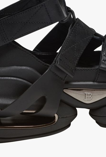 Black leather B-Bold sandal sneakers - 5