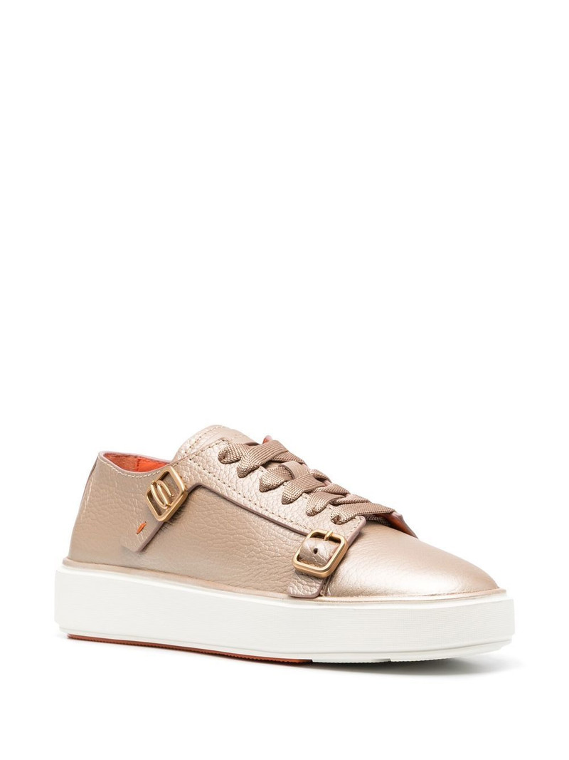 Santoni metallic buckle-strap sneakers outlook