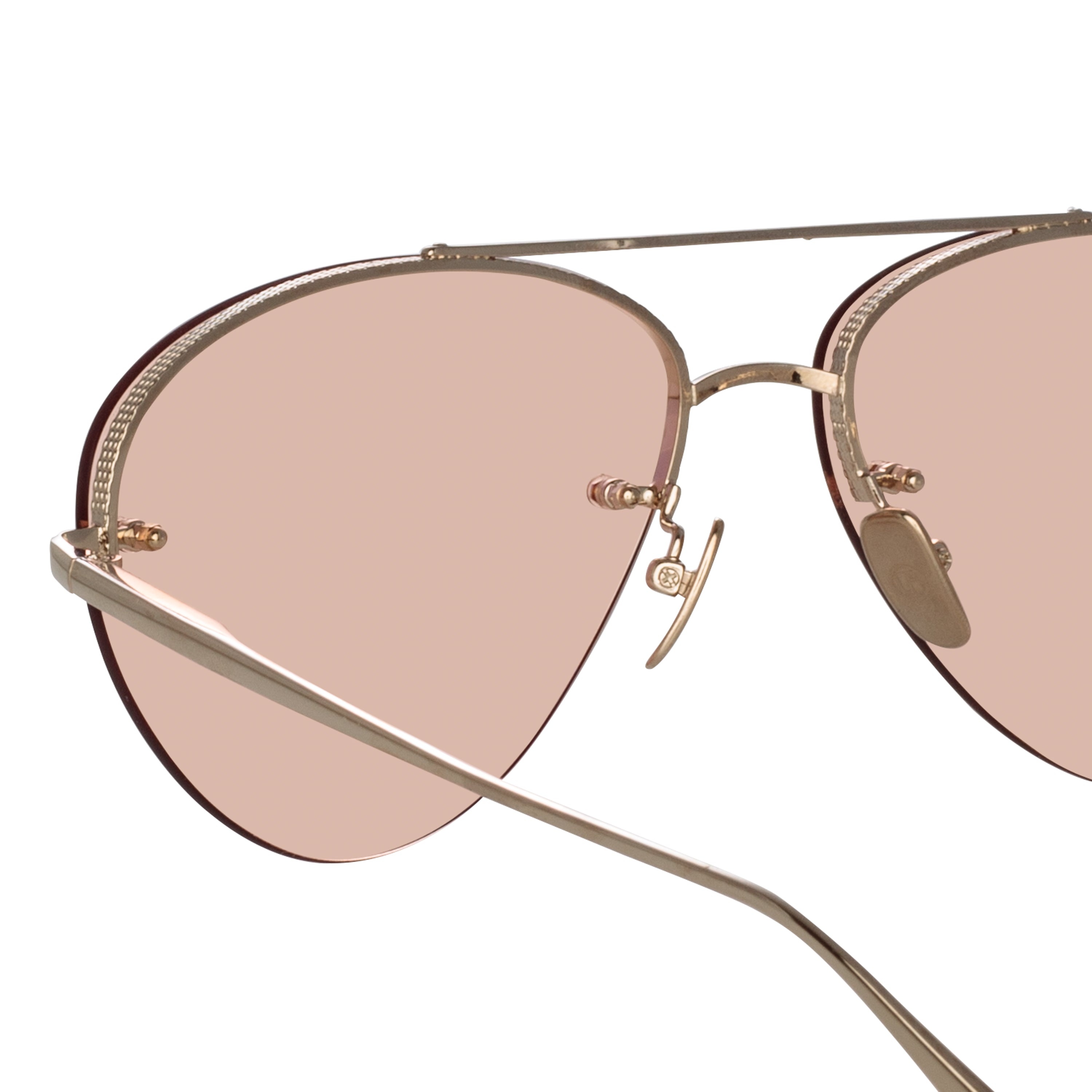 EDANO AVIATOR SUNGLASSES IN LIGHT GOLD - 4