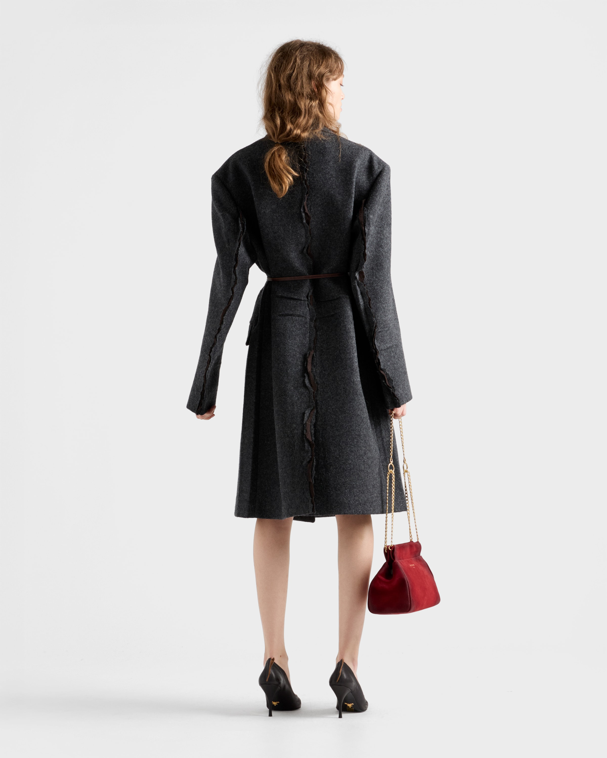 Single-breasted shetland wool coat - 5