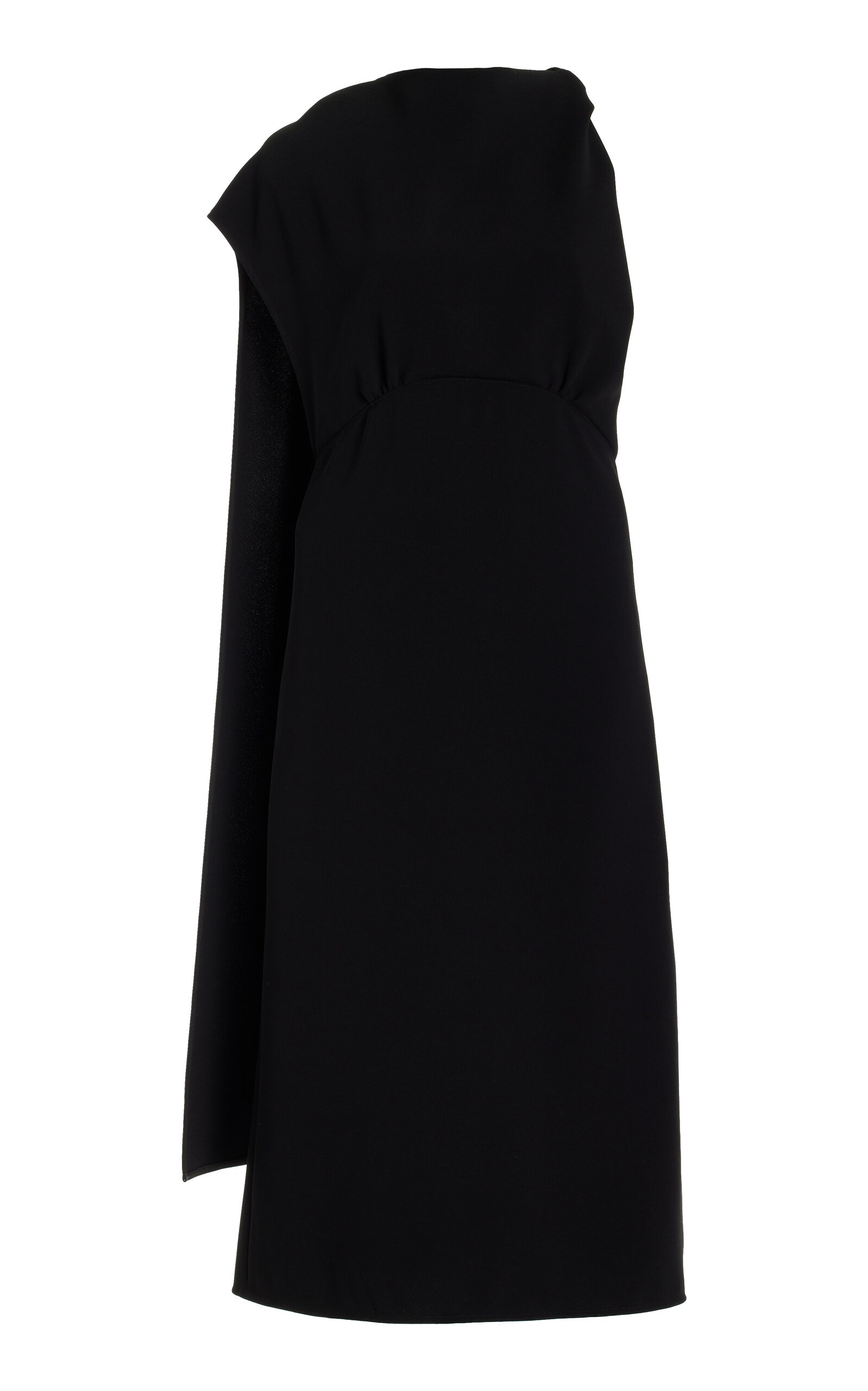 Maude Asymmetric Crepe Midi Dress black - 1