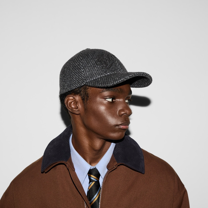 Herringbone wool baseball hat 3