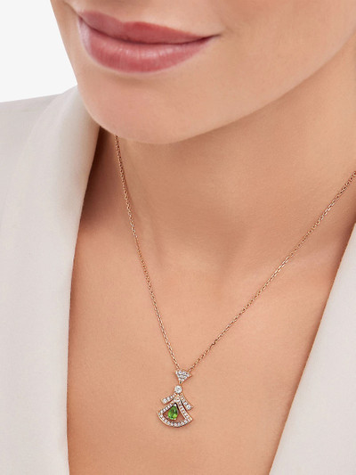 BVLGARI Divas’ Dream 18ct rose-gold, 0.46ct brilliant-cut diamond and tourmaline pendant necklace outlook