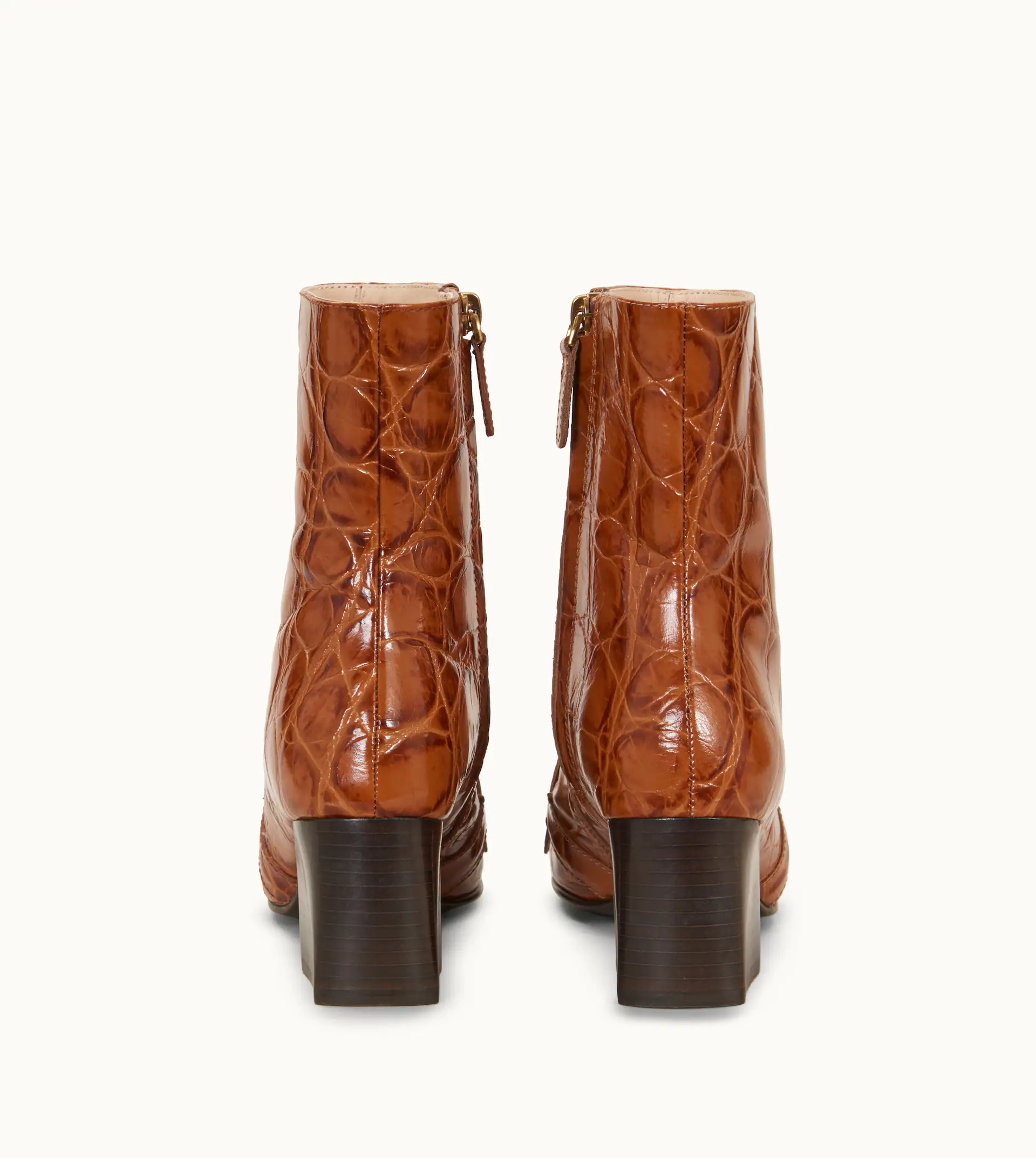 KATE ANKLE BOOTS IN LEATHER - ORANGE - 3