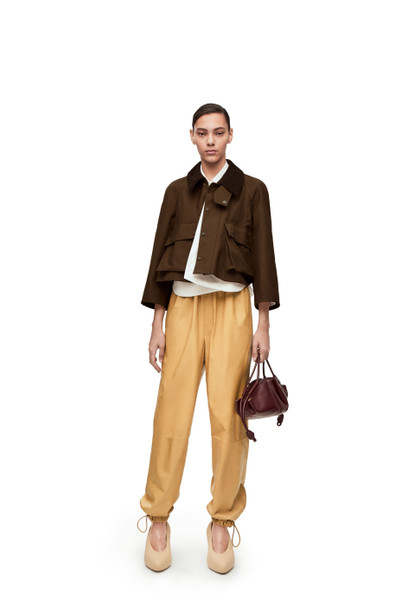 Loewe Short trapeze parka in waxed cotton outlook
