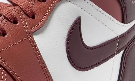 Air Jordan 1 Mid Sneaker in Dusty Peach/Night Maroon - 9