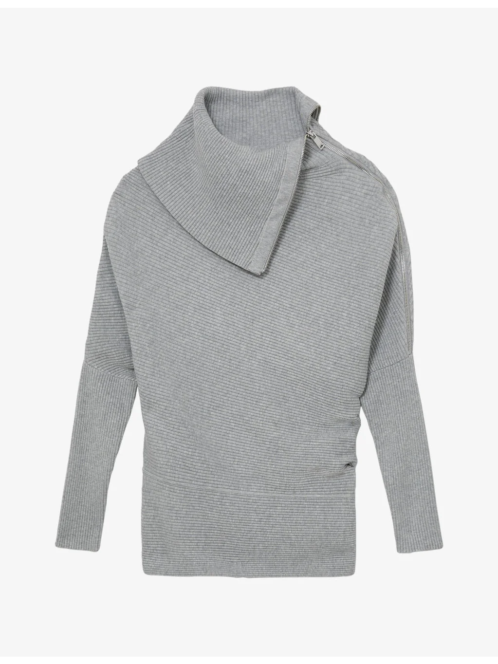 Leena Asymmetric-Neck Stretch-Knit Top - 1