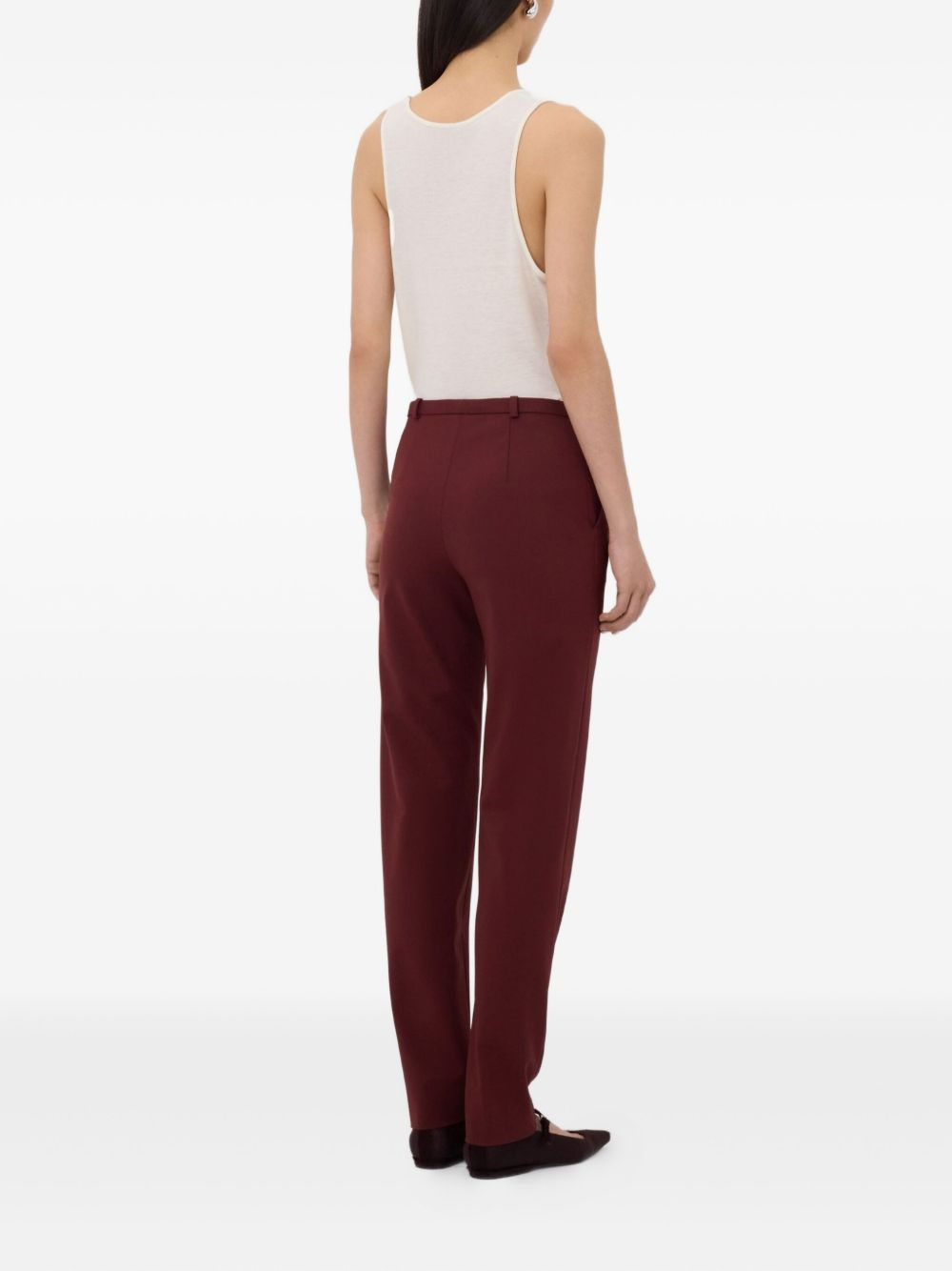 pleat-front straight trousers - 4