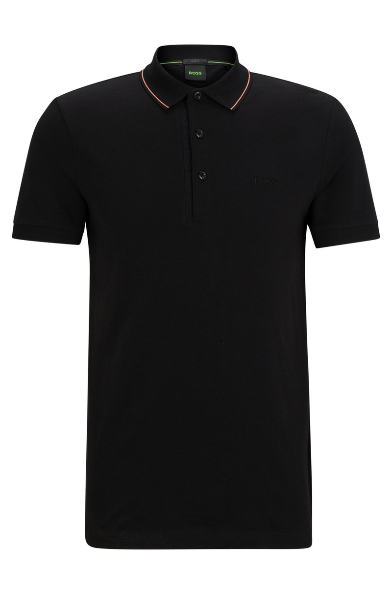 COTTON-PIQUÉ SLIM-FIT POLO SHIRT WITH TONAL LOGO - 1