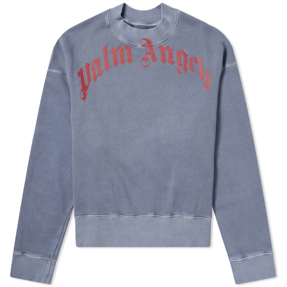 Palm Angels Vintage Wash Curved Crew Sweat - 1