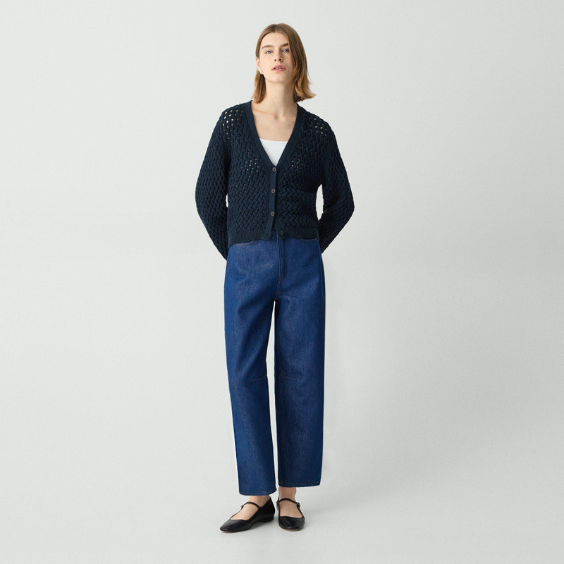 Theory Cable-Knit Cardigan in Rounded Cotton outlook