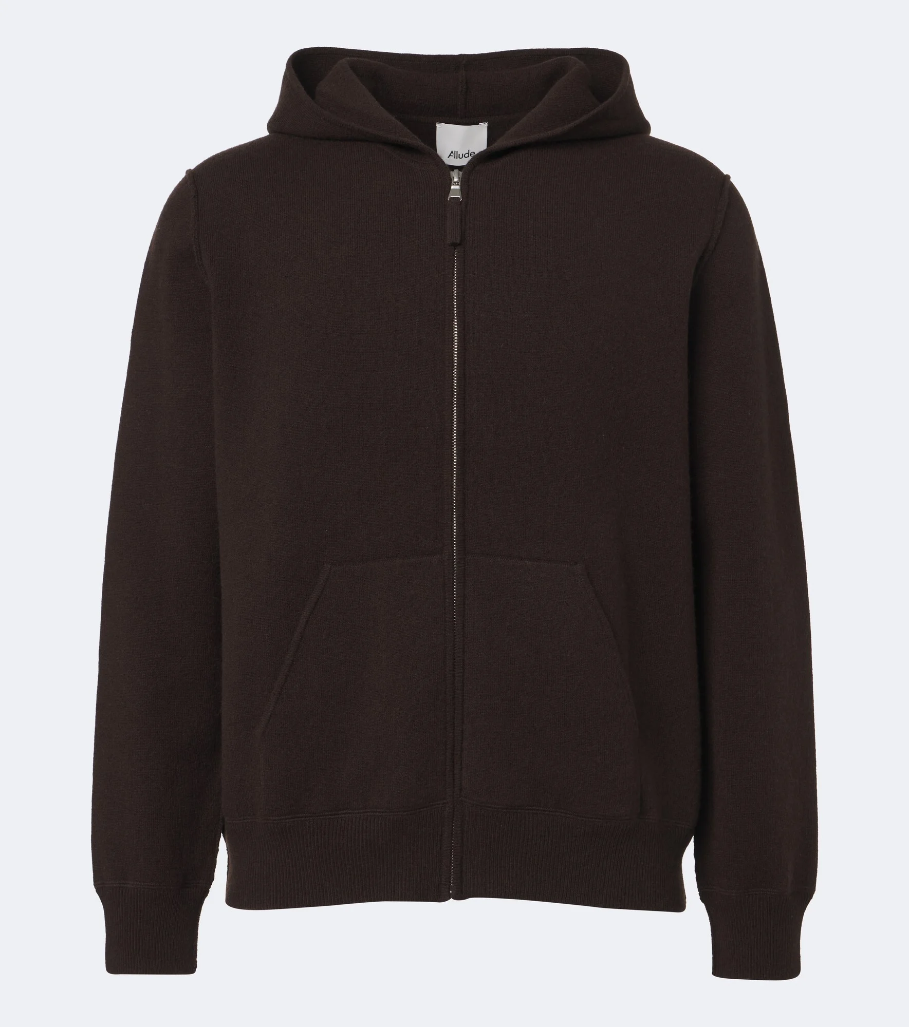 Knitted wool and cashmere zip-up hoodie - 1