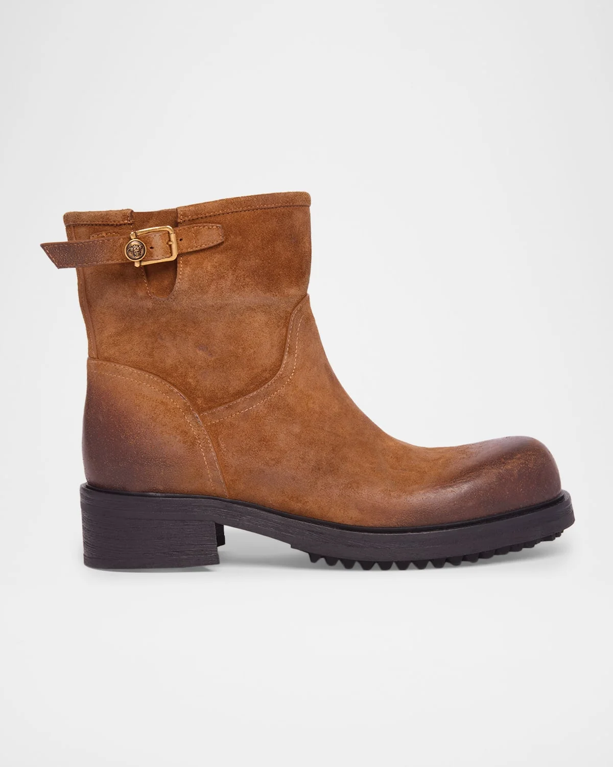 Men's Suede La Medusa Buckle Ankle Boots - 1