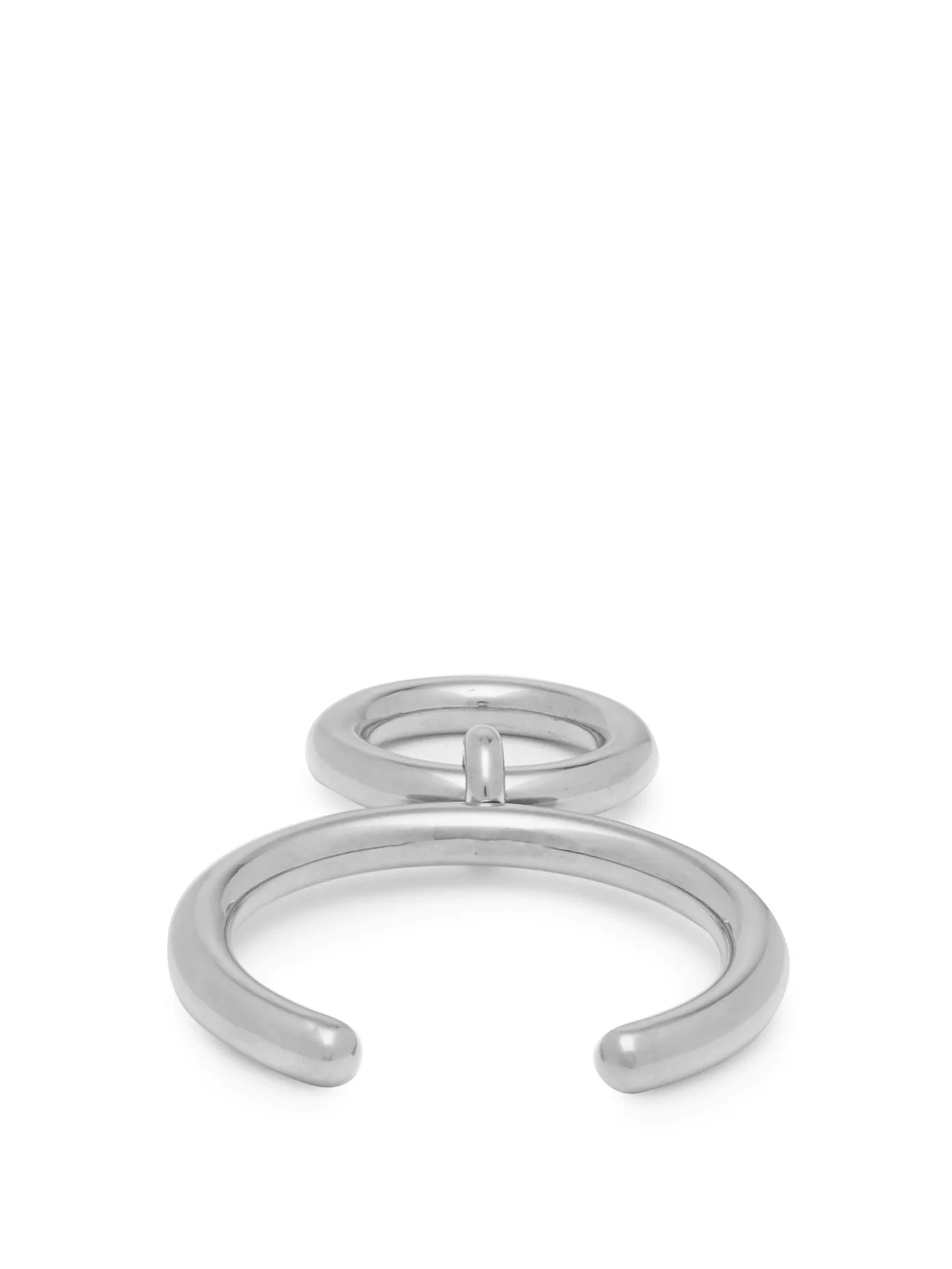 Hoop-charm sterling silver cuff - 3