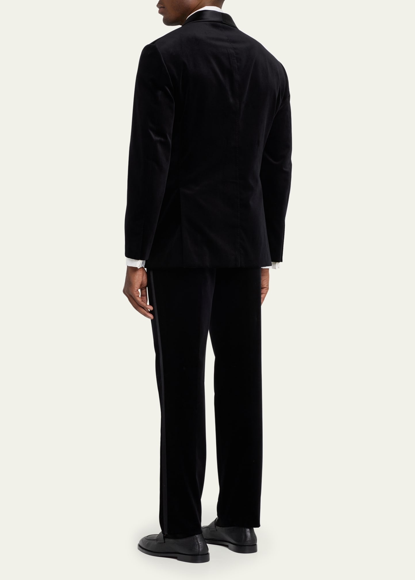 Men's Velvet Double-Breasted Shawl Tuxedo - 3