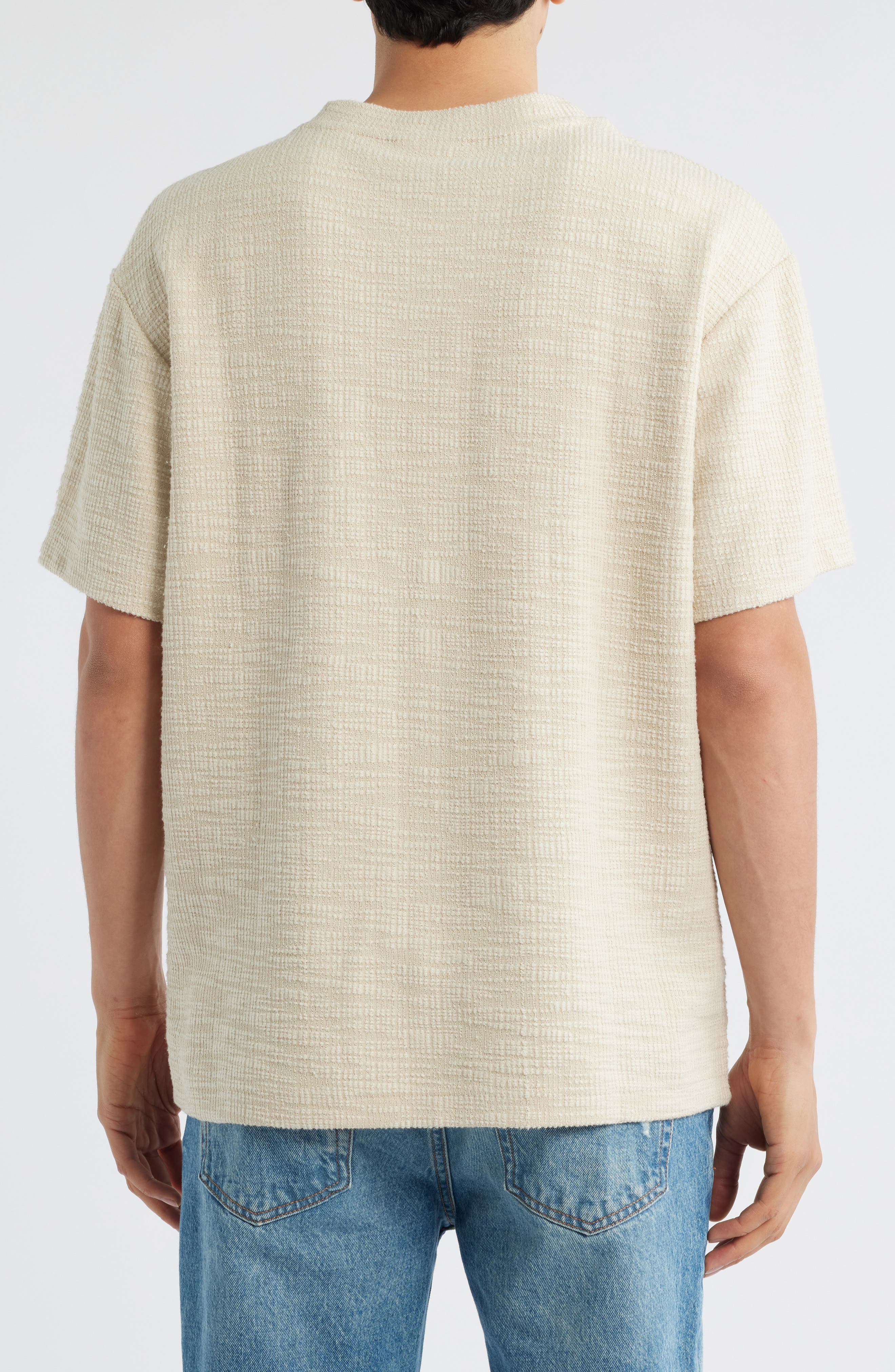 NN07 Nat 3520 Organic Cotton Blend Bouclé T-Shirt in Ecru at Nordstrom - 2