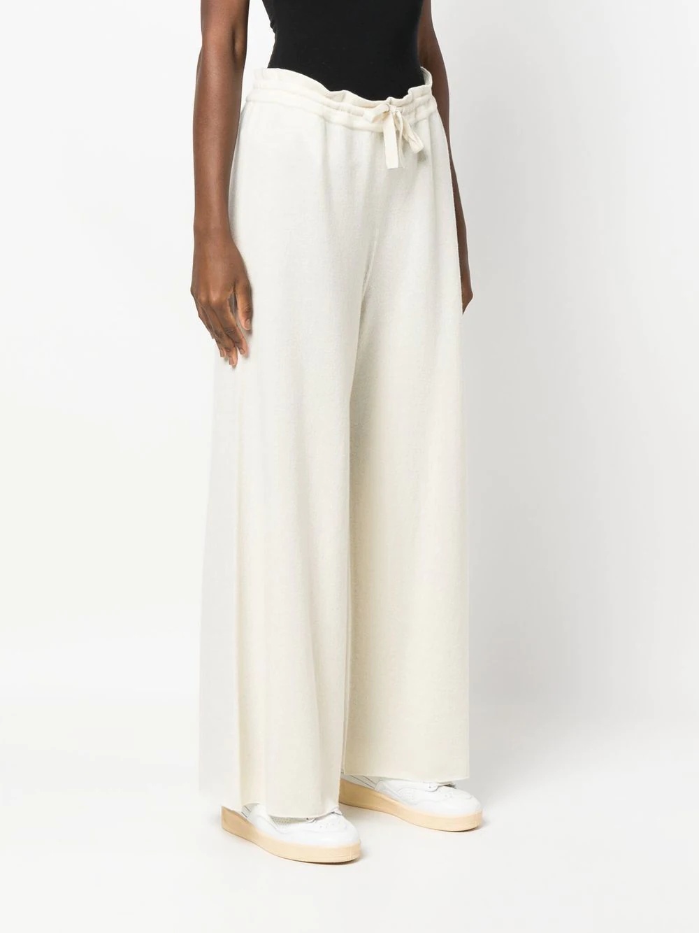 wide-leg cashmere track pants - 3