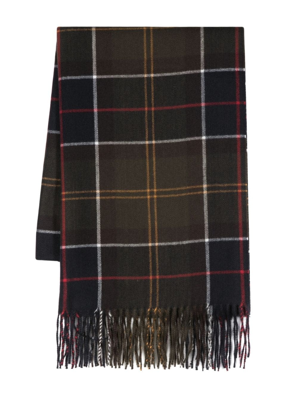 check-pattern fringed scarf - 1