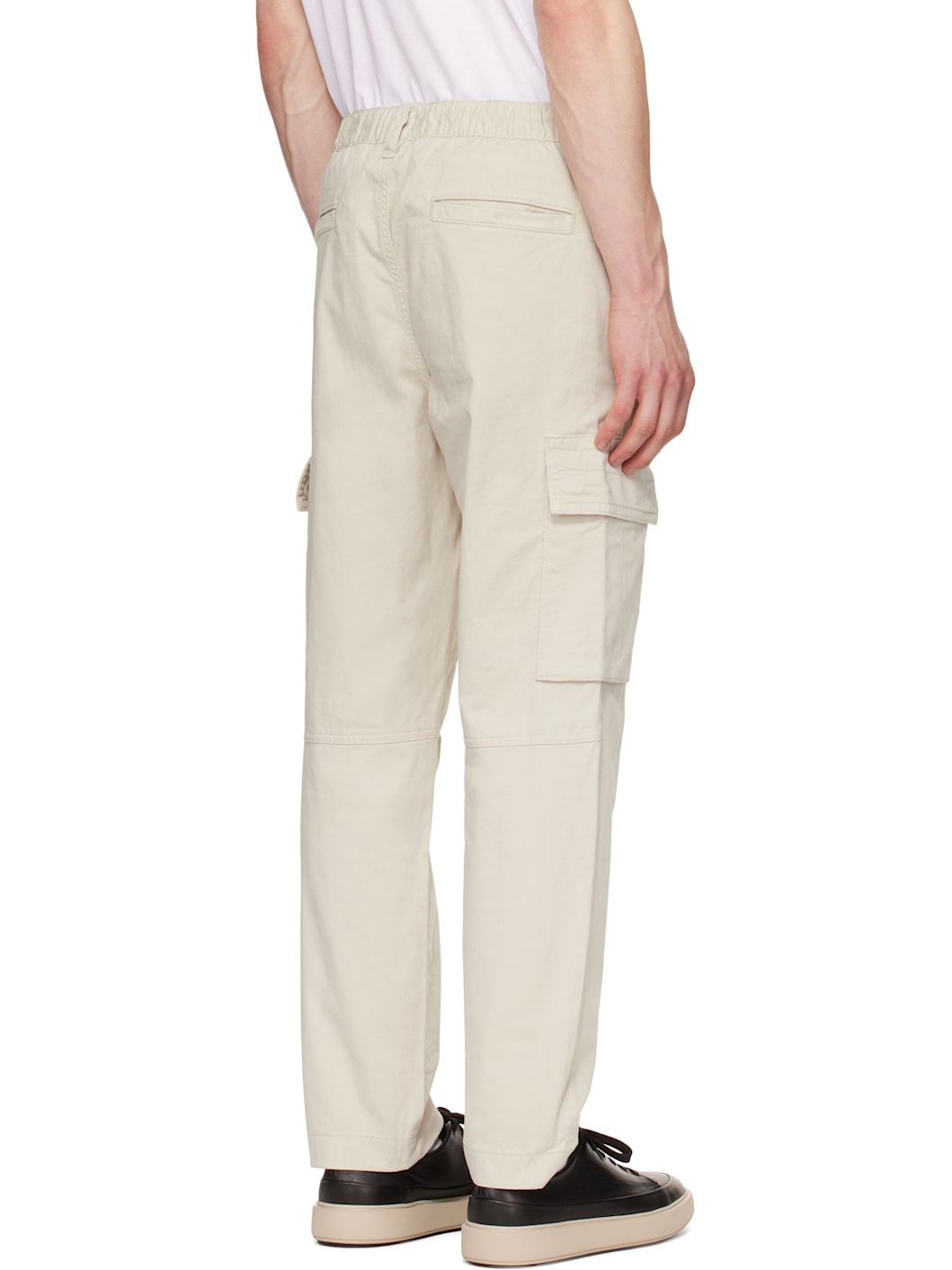 Beige Logo Patch Cargo Pants - 3