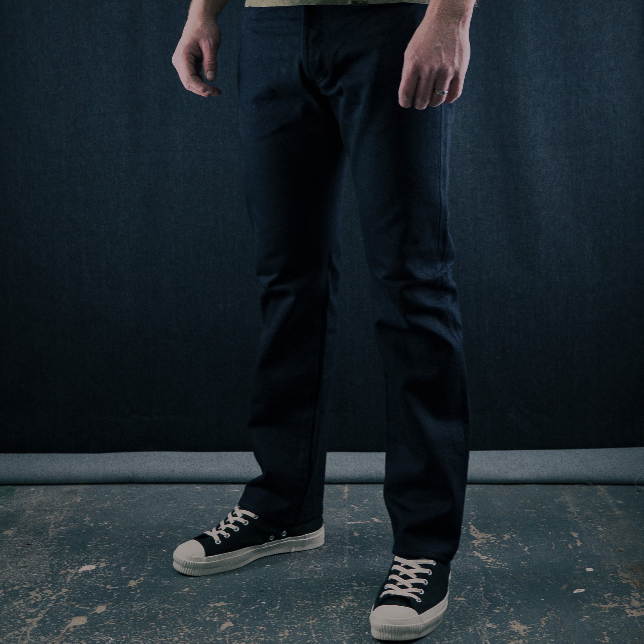 IH-888S-14ii 14oz Selvedge Denim Mid/High Rise Tapered Cut Jeans - Indigo/Indigo - 4