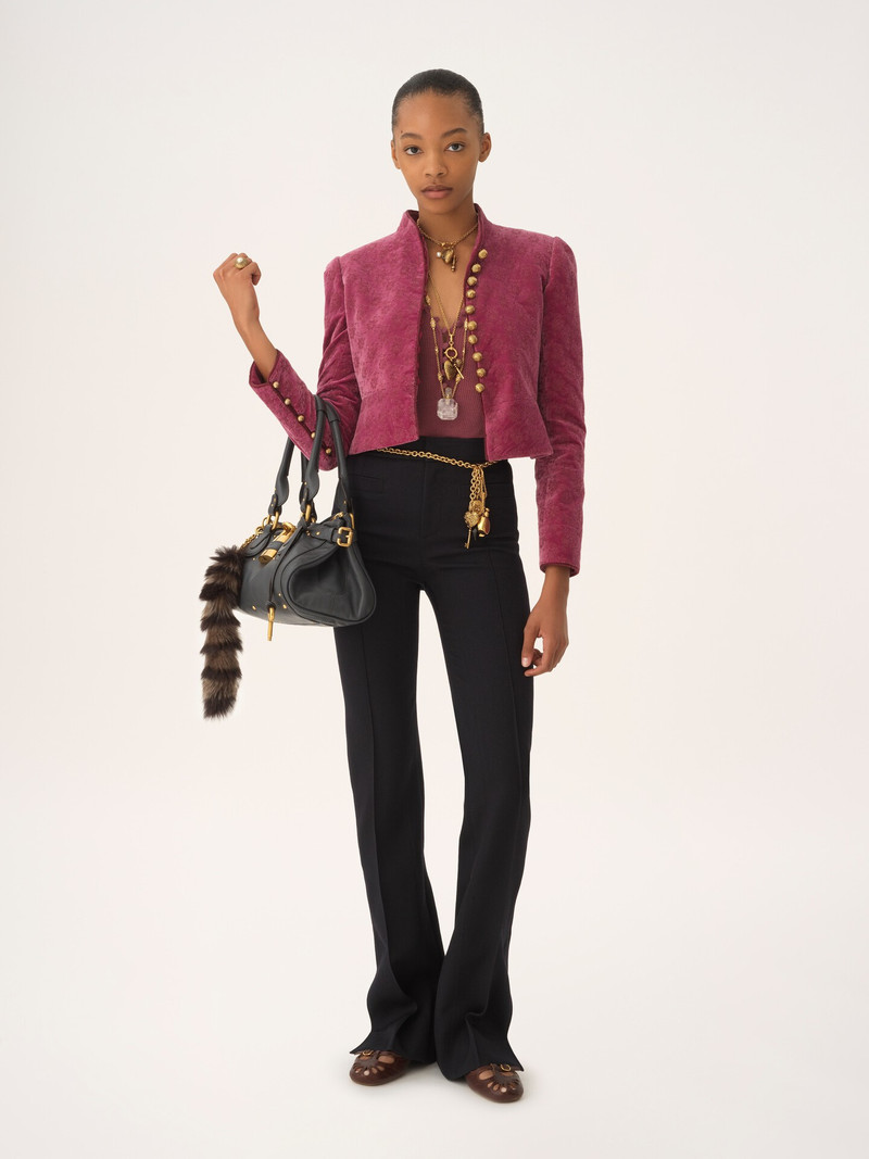 Chloé CROPPED FITTED JACKET IN VELVET outlook