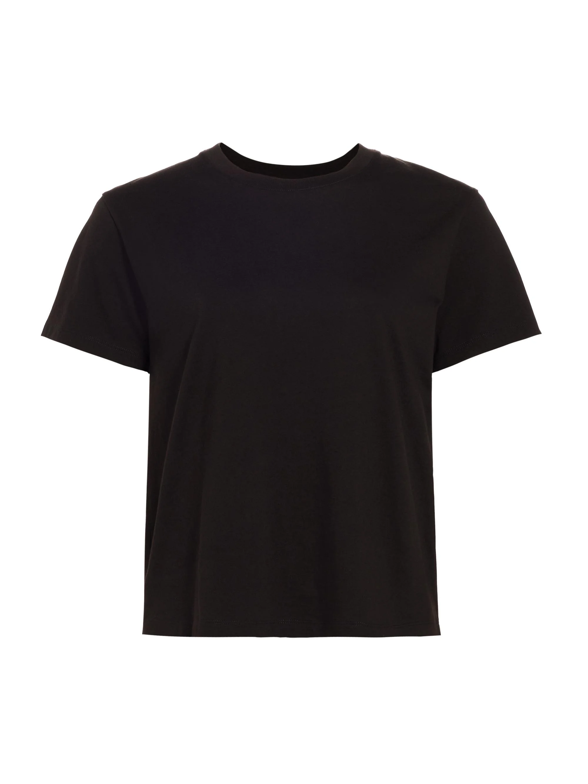 Women's Crewneck Pima Cotton T-Shirt - Black - 1