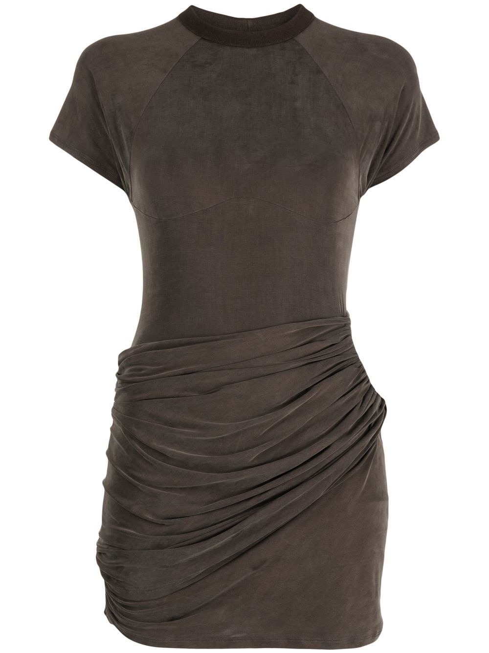 draped short-sleeve dress - 1