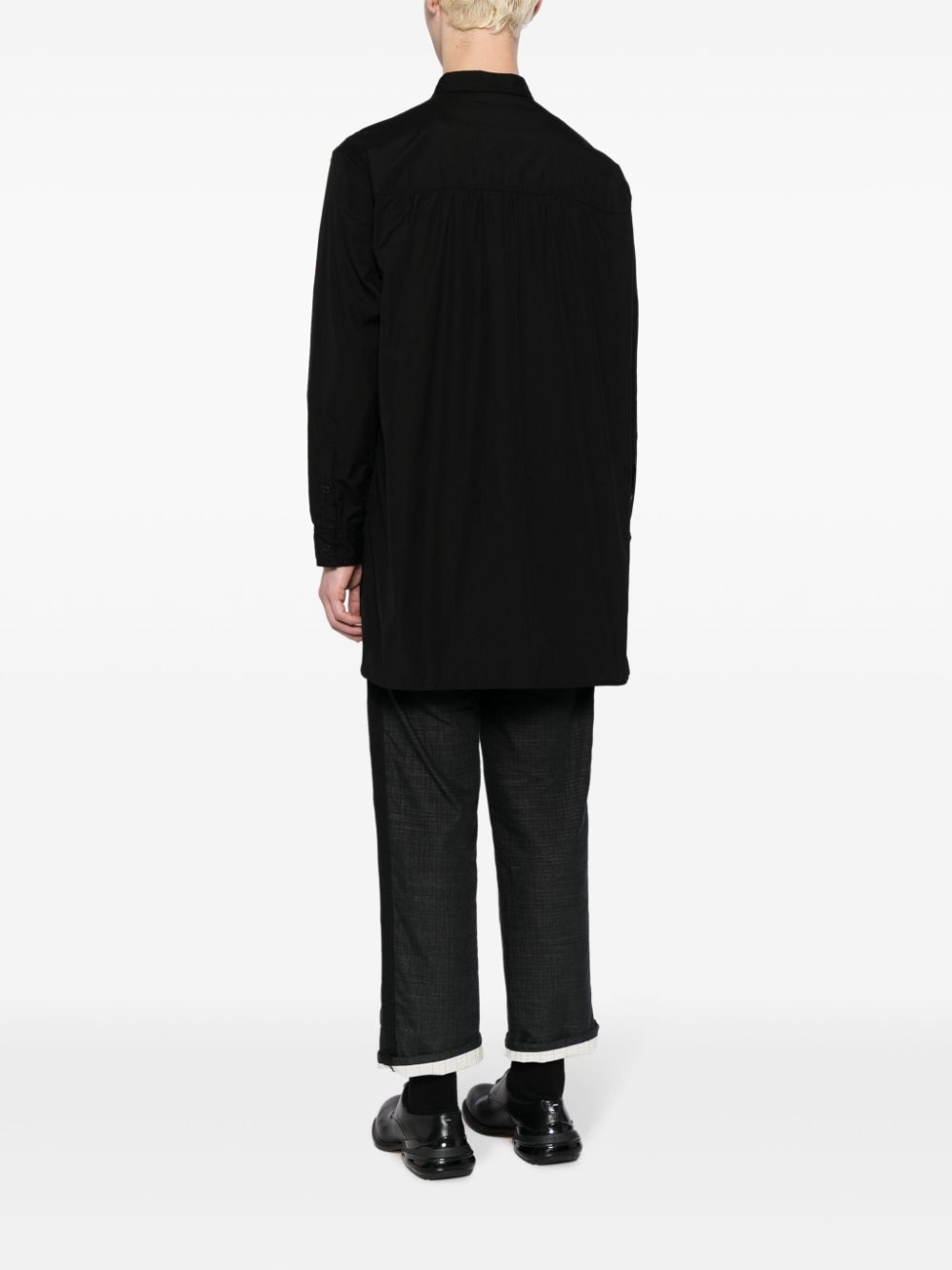 classic-collar layered shirt - 4