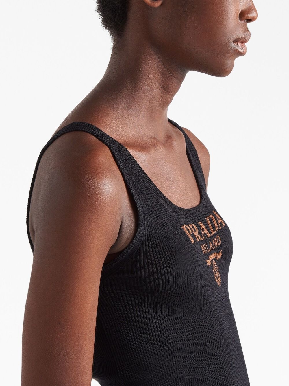 logo-print strapless top - 4