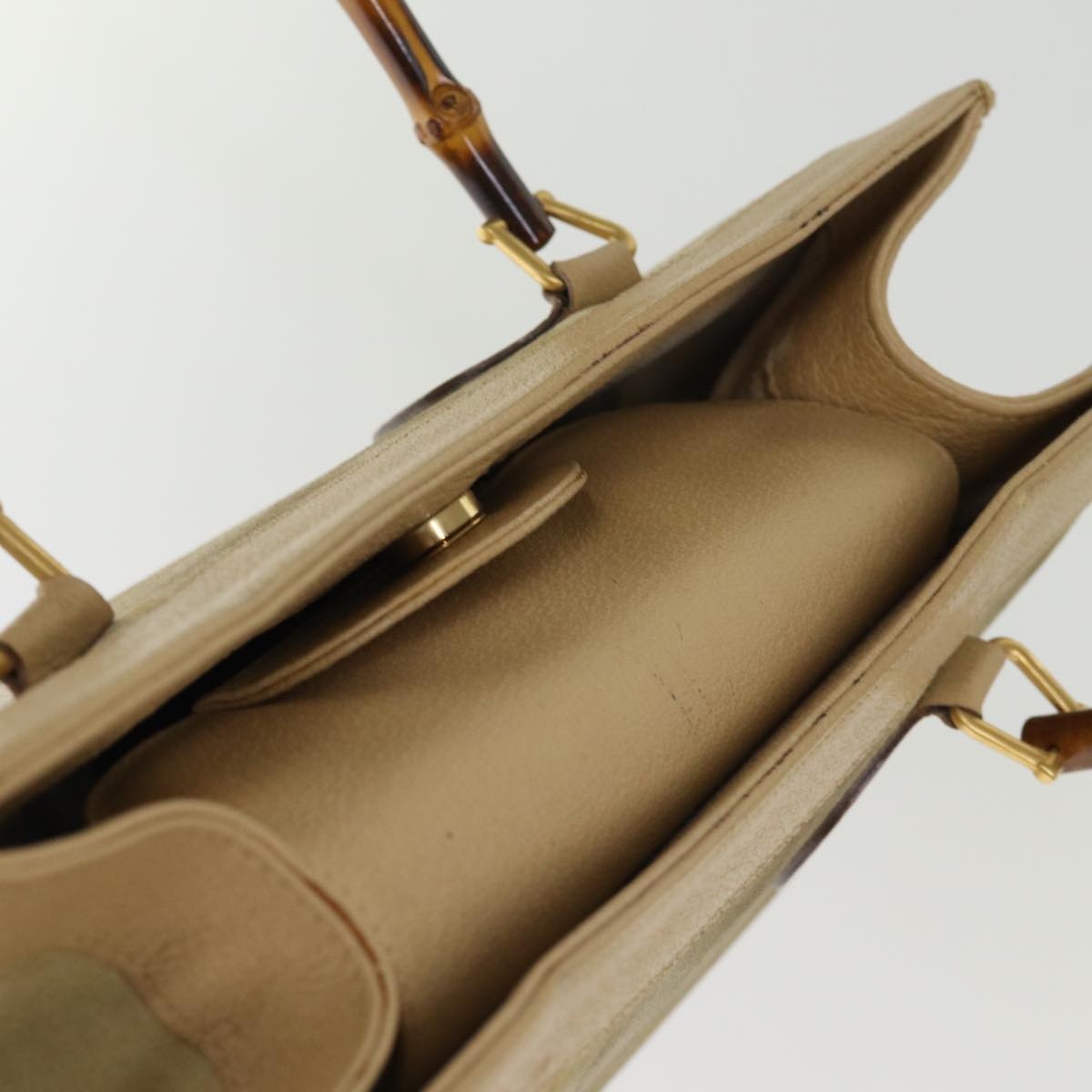 GUCCI Bamboo Hand Bag Suede Leather Beige 002 1186 002 1186 - 6