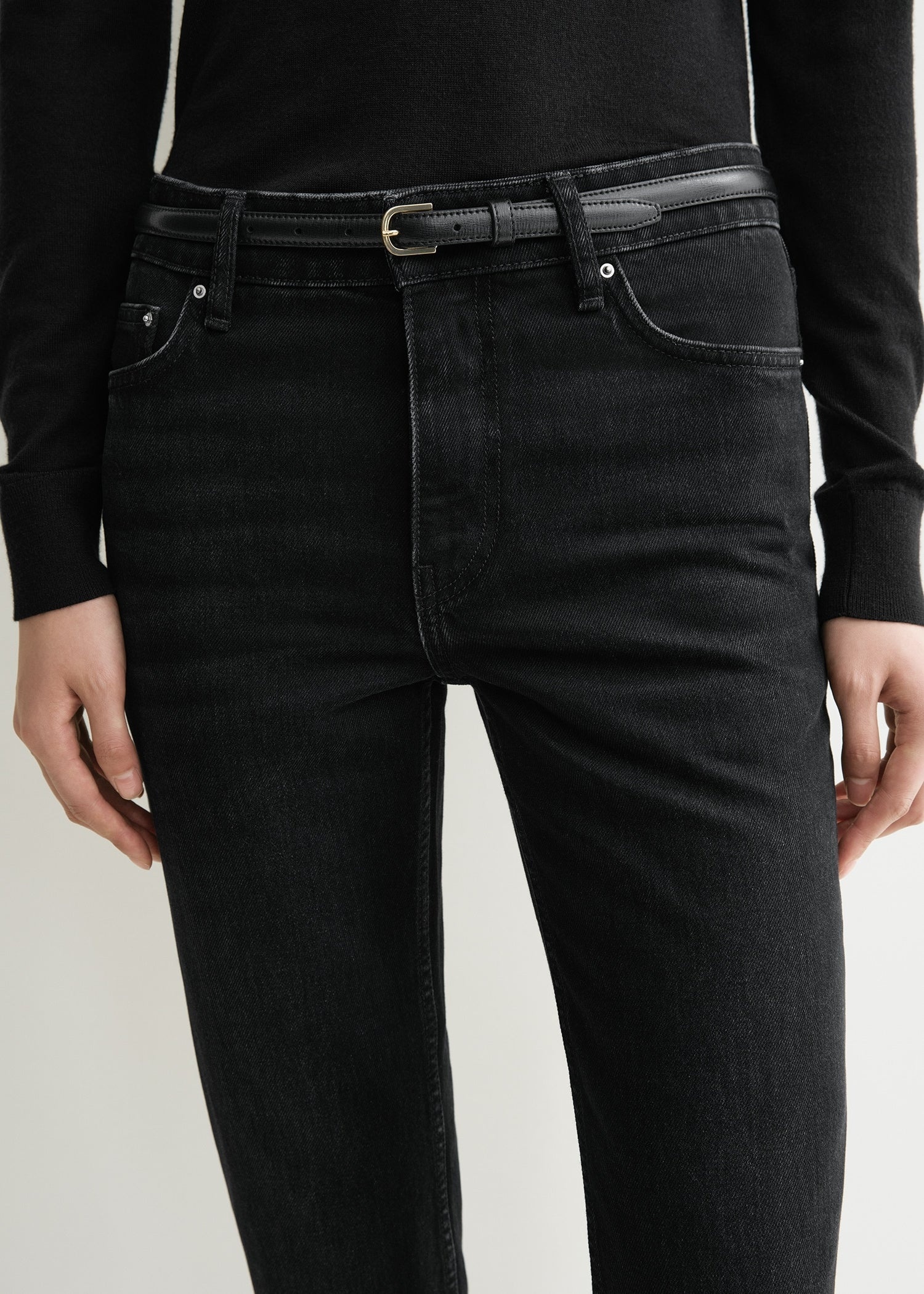 Low taper denim faded black - 6