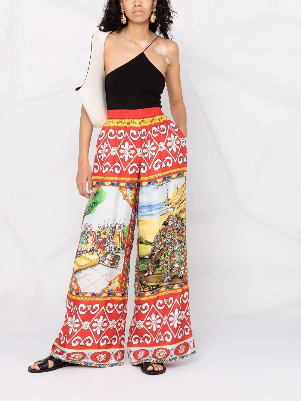 Carretto-print palazzo trousers - 2