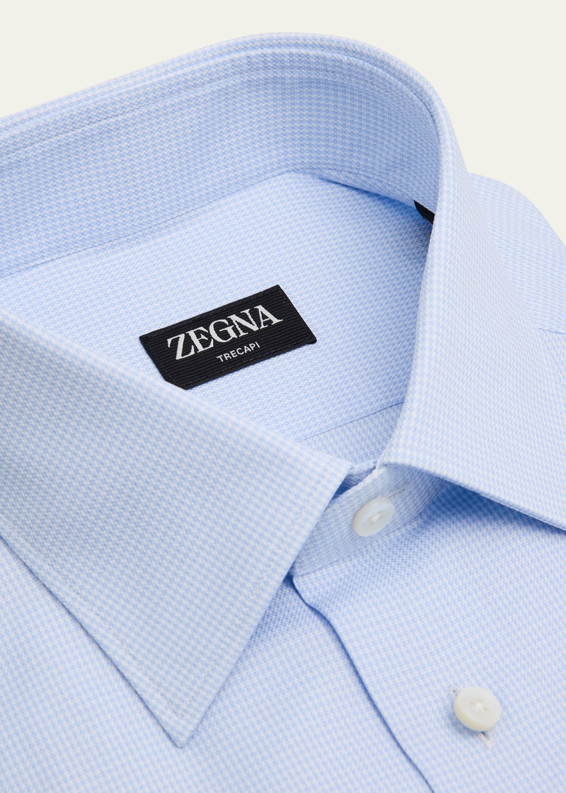 ZEGNA Men's Trecapi Cotton Micro-Check Dress Shirt outlook